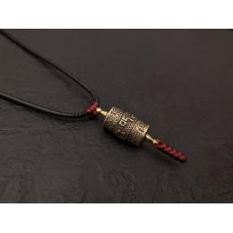 Buddhistische Gebetsmühle Anhänger mit Mantra Om Mani Padme Hum