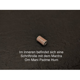 Buddhistische Gebetsmühle Anhänger mit Mantra Om Mani Padme Hum