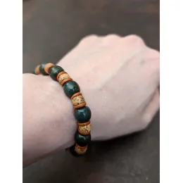 Armband aus grüner Jade-Nephrit & Bodhi-Samen für Harmonie