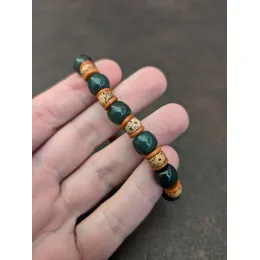 Armband aus grüner Jade-Nephrit & Bodhi-Samen für Harmonie