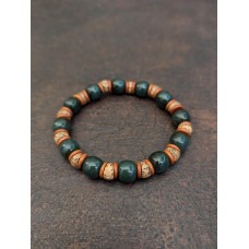 Armband aus grüner Jade-Nephrit & Bodhi-Samen für Harmonie