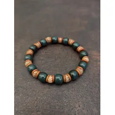 Armband aus grüner Jade-Nephrit & Bodhi-Samen für Harmonie