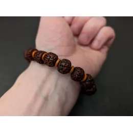 Tibetisches Rudraksha Shiva Armband mit Olivenholz