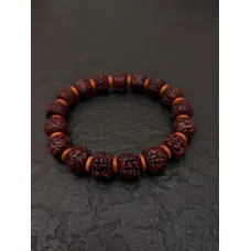 Tibetisches Rudraksha Shiva Armband mit Olivenholz
