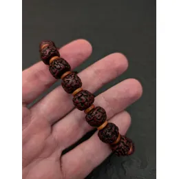 Tibetisches Rudraksha Shiva Armband mit Olivenholz