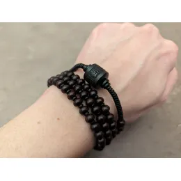 Om Mani Padme Hum Armband & Kette 2-in-1 mit Dzi Stein