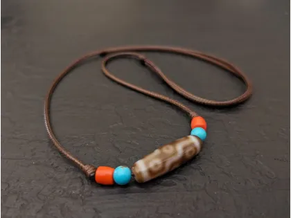 Collana Dzi 9 Occhi Corniola Agata