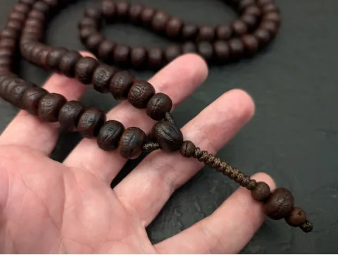 Vintage Phoenix-Eye-Mala aus Nepal, 108 Gebetsperlen