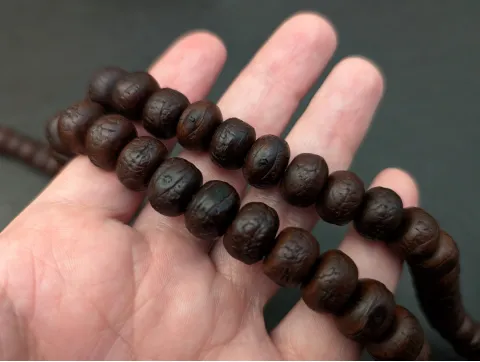 Vintage Phoenix-Eye-Mala aus Nepal, 108 Gebetsperlen