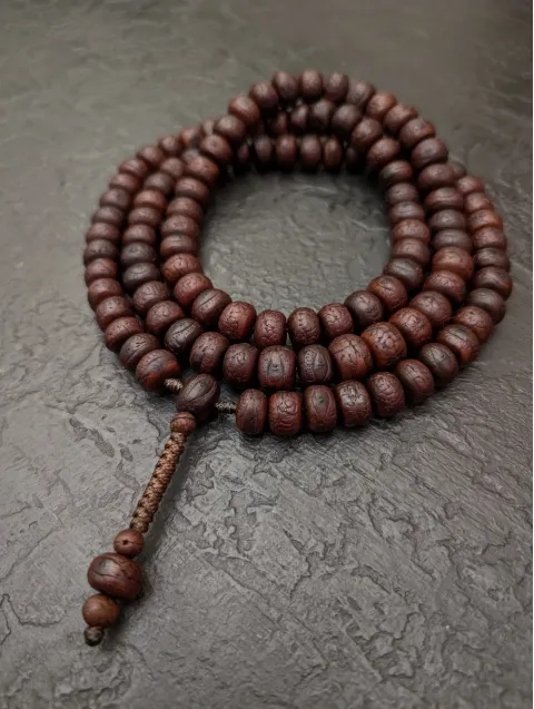 Vintage Phoenix-Eye-Mala aus Nepal, 108 Gebetsperlen