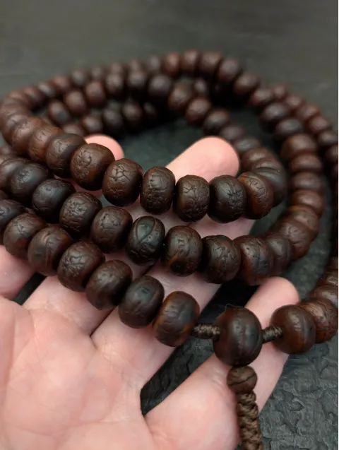 Vintage Phoenix-Eye-Mala aus Nepal, 108 Gebetsperlen