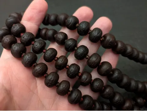 Vintage Phoenix-Eye-Mala aus Nepal, 108 Gebetsperlen