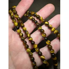 Tigerauge Mala Kette mit buddhistische Gebetsmühle Anhänger