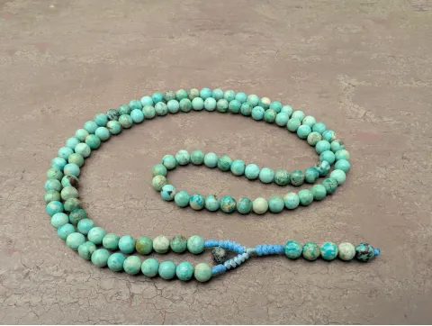 Natürlicher Türkis-Mala-Kette (Rosenkranz) mit 108 Gebetsperlen
