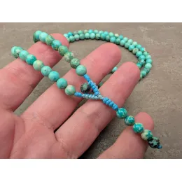 Natürlicher Türkis-Mala-Kette (Rosenkranz) mit 108 Gebetsperlen