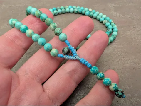 Natürlicher Türkis-Mala-Kette (Rosenkranz) mit 108 Gebetsperlen