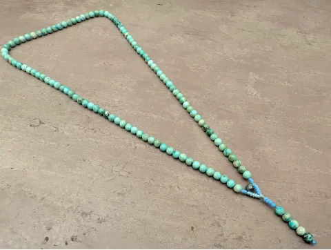 Natürlicher Türkis-Mala-Kette (Rosenkranz) mit 108 Gebetsperlen