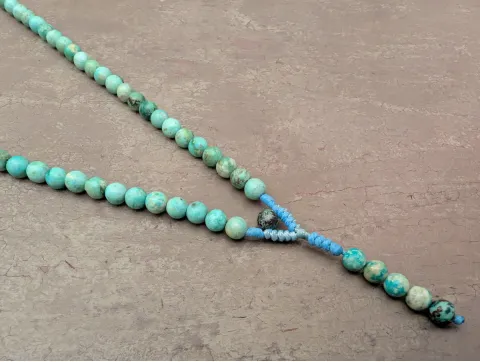 Natürlicher Türkis-Mala-Kette (Rosenkranz) mit 108 Gebetsperlen