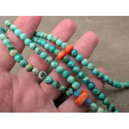 Echte Türkis-Mala-Kette (Rosenkranz) mit 108 Gebetsperlen
