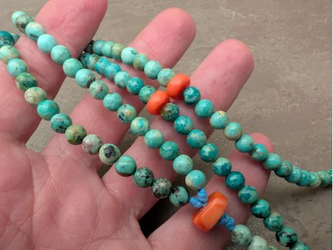 Echte Türkis-Mala-Kette (Rosenkranz) mit 108 Gebetsperlen