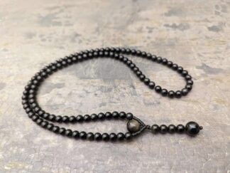 Tibetische Obsidian Mala Kette 108 Gebetsperlen
