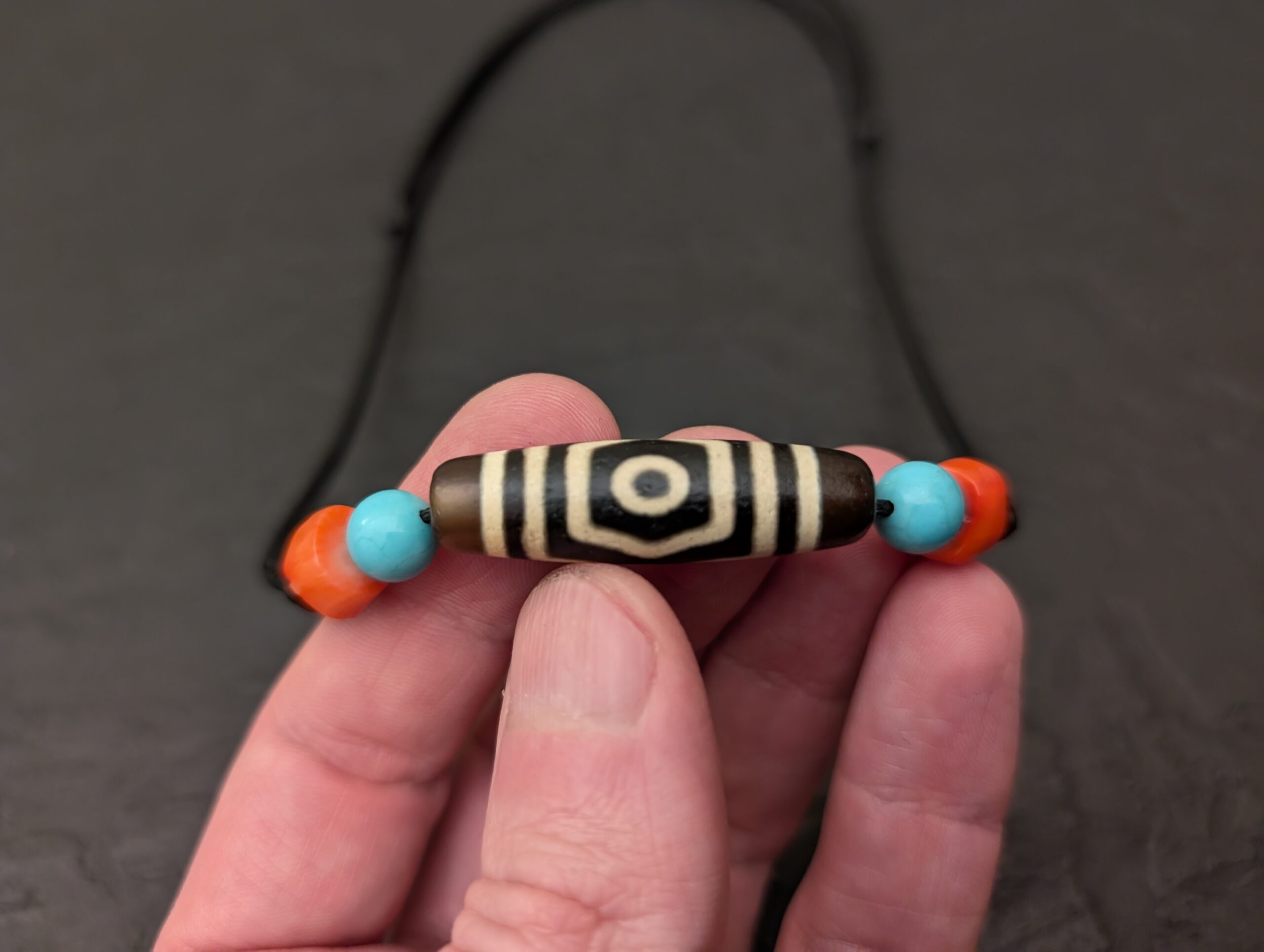 Nepal Dzi Stein Halskette 3 Augen kaufen