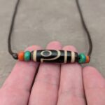 Vintage Achat Dzi-Stein Halskette 2 Augen kaufen