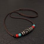 Dzi Kette 2 Augen echt achat stein