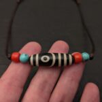 Dzi Kette 2 Augen echt achat stein