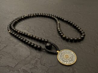Obsidian kette Tibetische melong mit Bagua