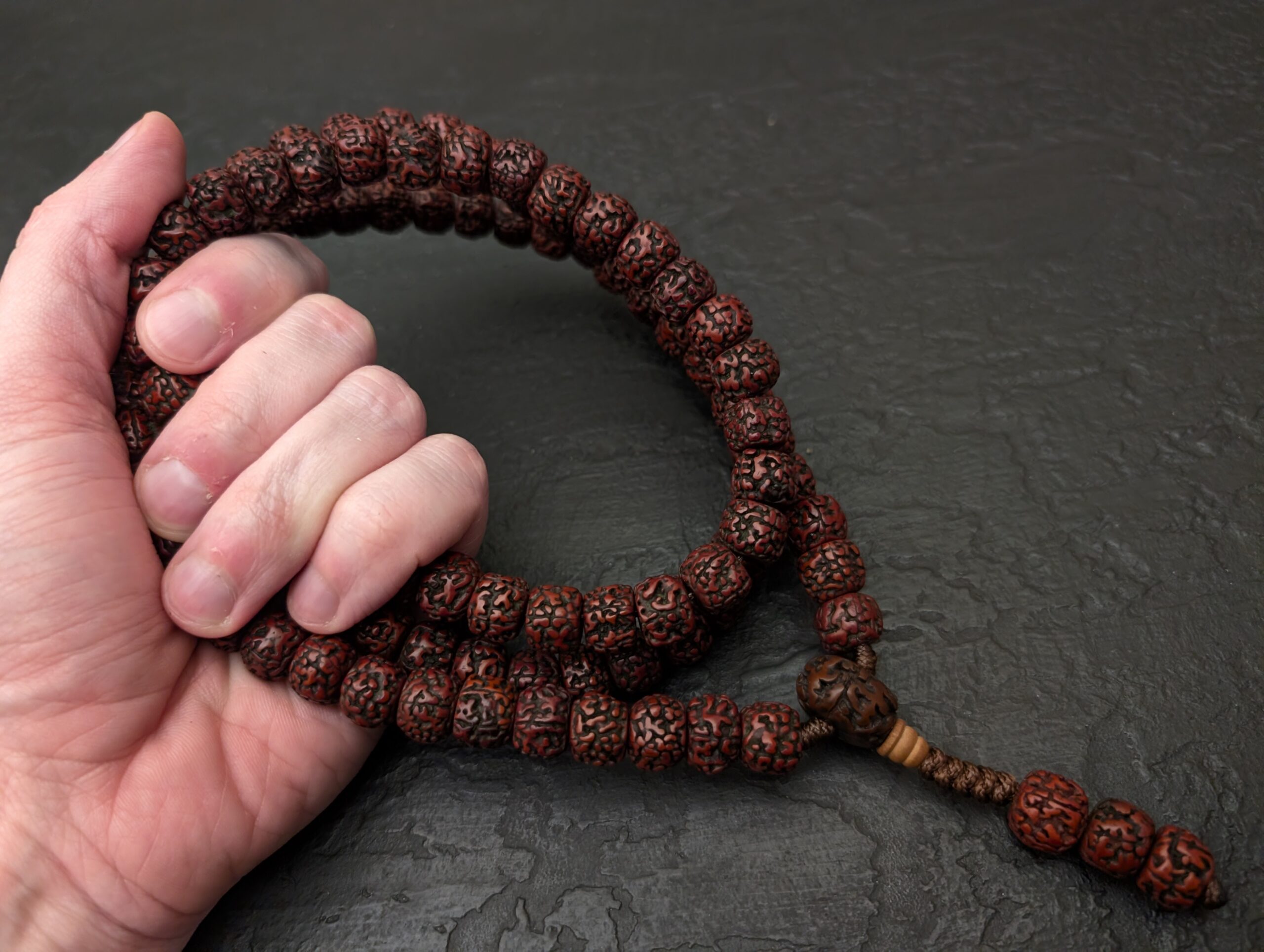 Rudraksha Mala Kette 108 Perlen Gebetsperlen