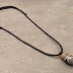 Anhänger aus natürlichem Achat, Kette, Draufsicht