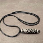 Echter dzi-stein 21-augen, halskette, Draufsicht